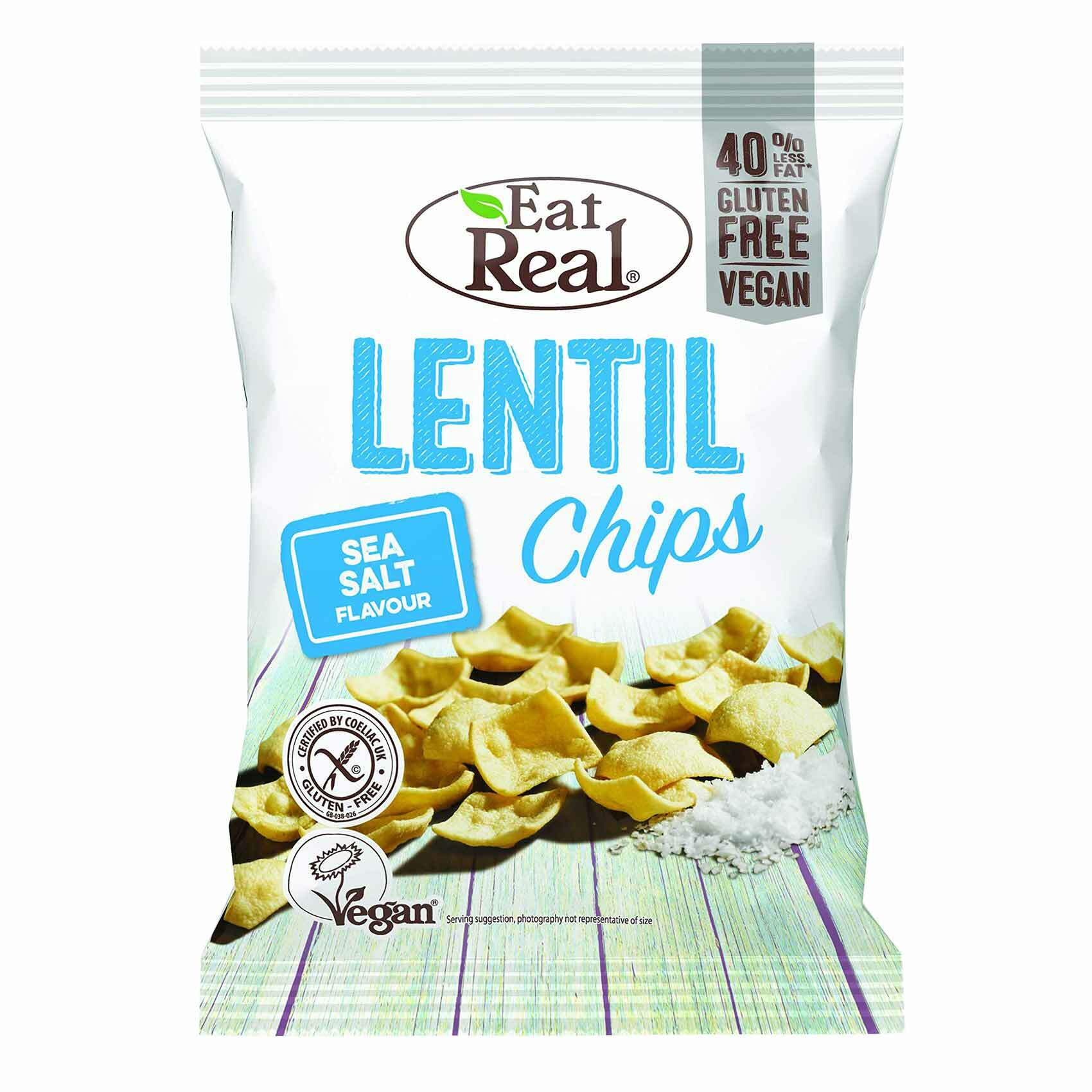 EatReal, lentil chips, sea salt, 100g